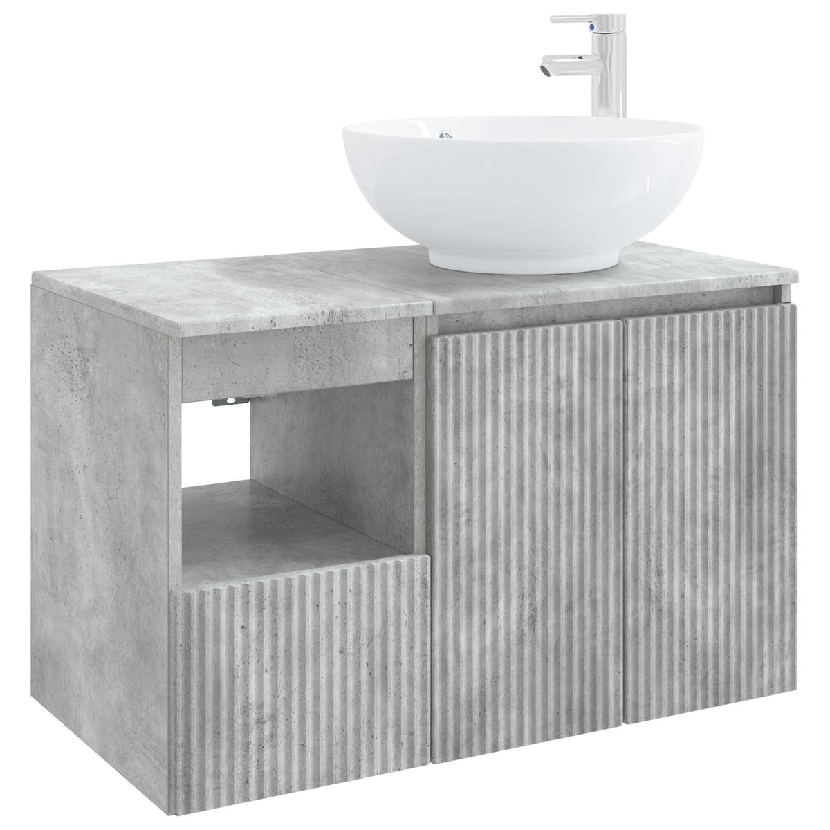 vidaXL Bathroom Furniture Set 2 pcs Concrete Grey Engineered Wood 2