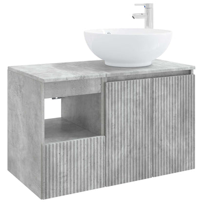 vidaXL Bathroom Furniture Set 2 pcs Concrete Grey Engineered Wood 2