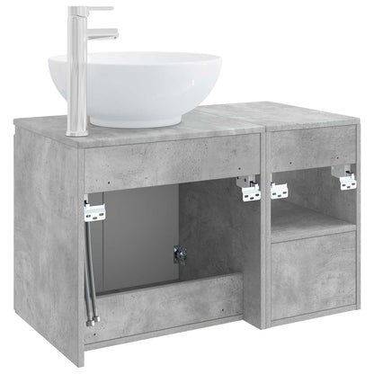 vidaXL Bathroom Furniture Set 2 pcs Concrete Grey Engineered Wood 6