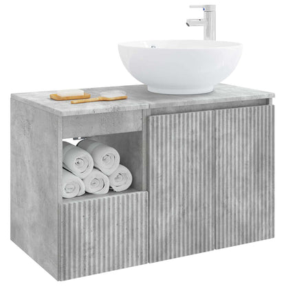 vidaXL Bathroom Furniture Set 2 pcs Concrete Grey Engineered Wood 3