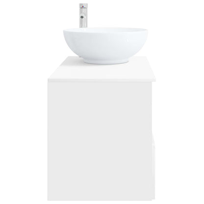 vidaXL Bathroom Furniture Set 2 pcs High Gloss White Engineered Wood 5