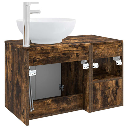 vidaXL Bathroom Furniture Set 2 pcs Smoked Oak Engineered Wood 6