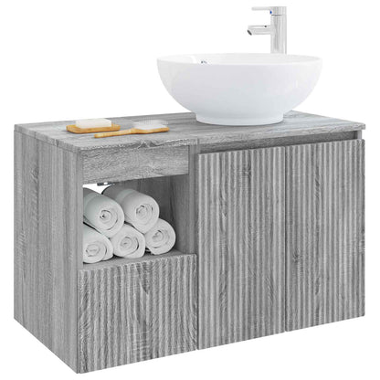 vidaXL Bathroom Furniture Set 2 pcs Grey Sonoma Engineered Wood 3