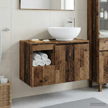 vidaXL Bathroom Furniture Set 2 pcs Old Wood Engineered Wood 1