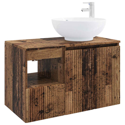 vidaXL Bathroom Furniture Set 2 pcs Old Wood Engineered Wood 2