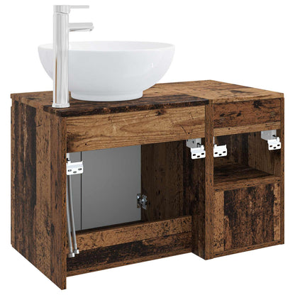 vidaXL Bathroom Furniture Set 2 pcs Old Wood Engineered Wood 6