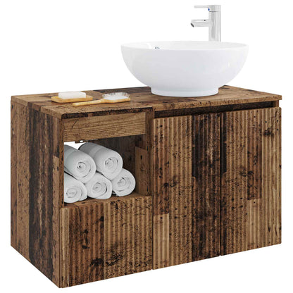 vidaXL Bathroom Furniture Set 2 pcs Old Wood Engineered Wood 3