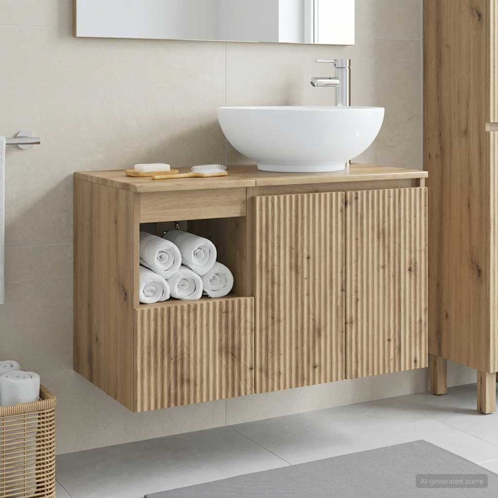 vidaXL Bathroom Furniture Set 2 pcs Artisan Oak Engineered Wood 1