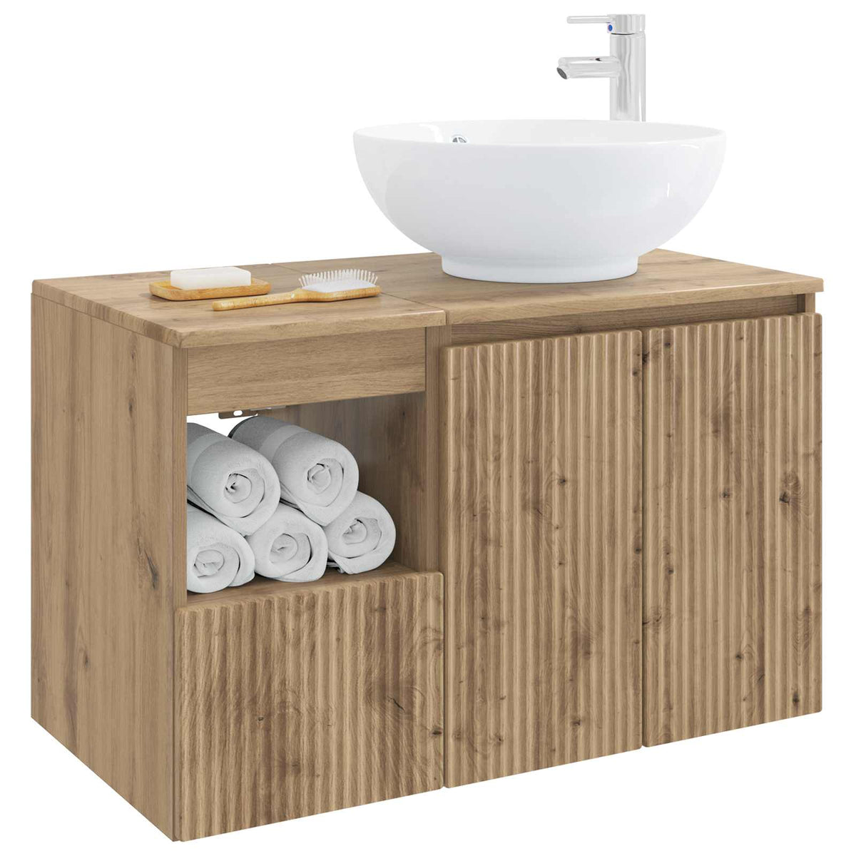 vidaXL Bathroom Furniture Set 2 pcs Artisan Oak Engineered Wood 3
