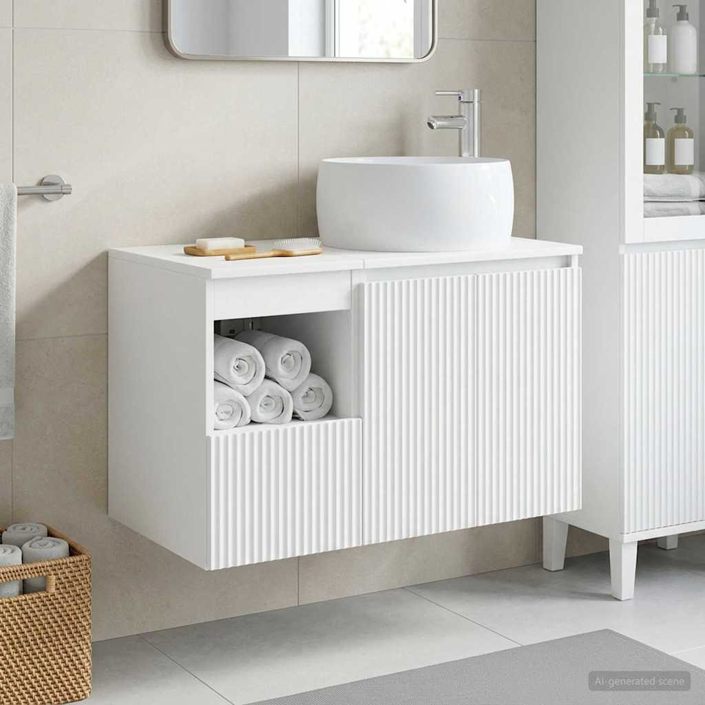 vidaXL Bathroom Furniture Set 2 pcs White Engineered Wood 1