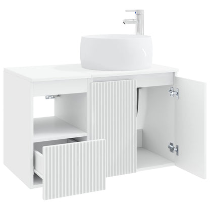 vidaXL Bathroom Furniture Set 2 pcs White Engineered Wood 4