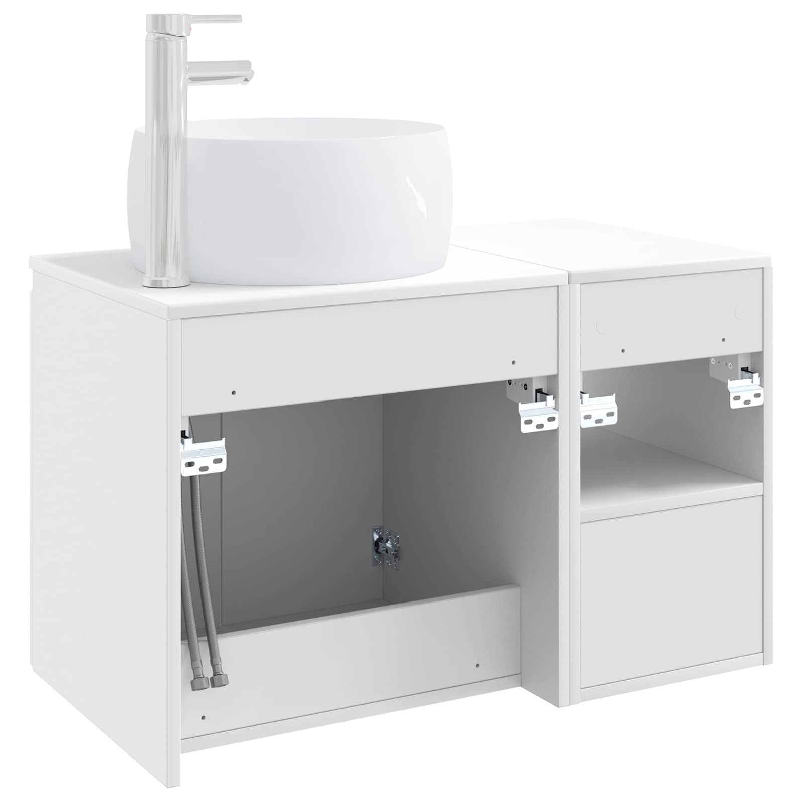 vidaXL Bathroom Furniture Set 2 pcs White Engineered Wood 6