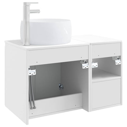 vidaXL Bathroom Furniture Set 2 pcs White Engineered Wood 6
