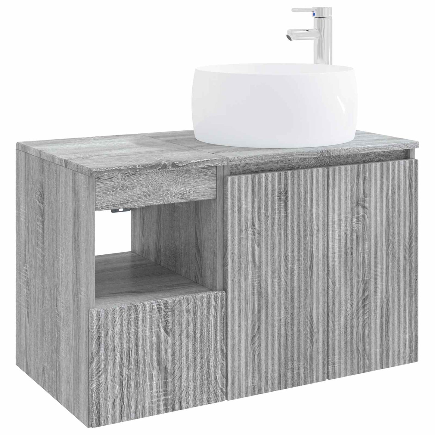 vidaXL Bathroom Furniture Set 2 pcs Grey Sonoma Engineered Wood 2