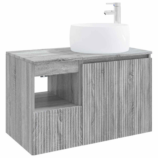 vidaXL Bathroom Furniture Set 2 pcs Grey Sonoma Engineered Wood 2
