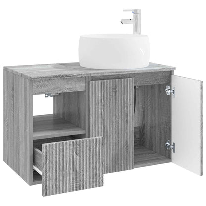 vidaXL Bathroom Furniture Set 2 pcs Grey Sonoma Engineered Wood 4