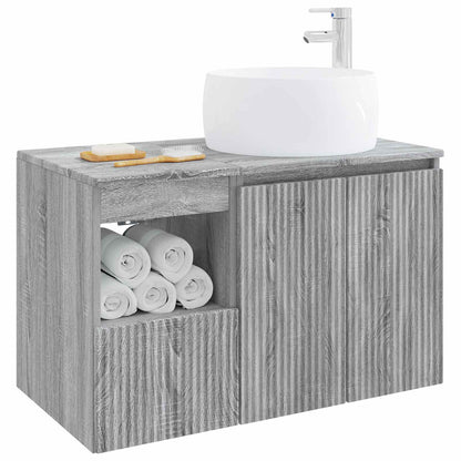 vidaXL Bathroom Furniture Set 2 pcs Grey Sonoma Engineered Wood 3