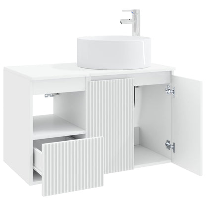 vidaXL Bathroom Furniture Set 2 pcs White Engineered Wood 4