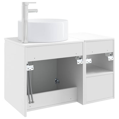 vidaXL Bathroom Furniture Set 2 pcs White Engineered Wood 6