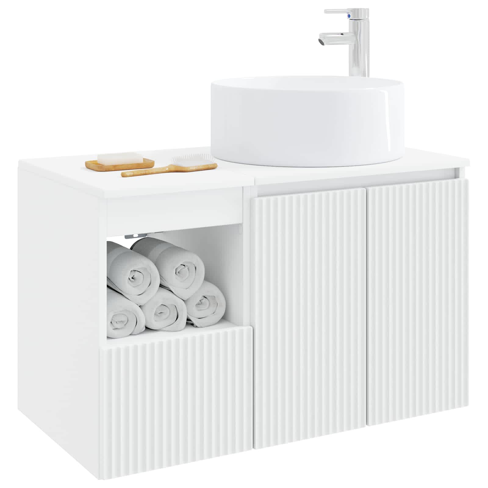 vidaXL Bathroom Furniture Set 2 pcs White Engineered Wood 3