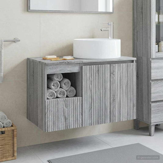 vidaXL Bathroom Furniture Set 2 pcs Grey Sonoma Engineered Wood 1