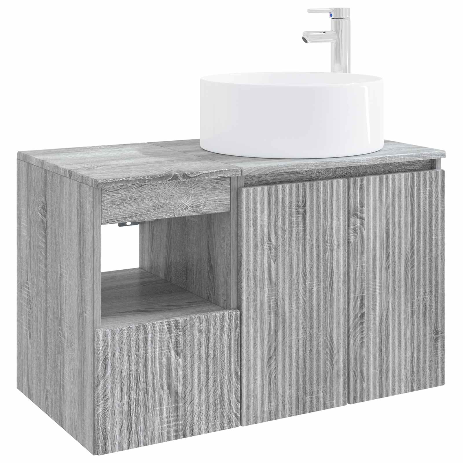 vidaXL Bathroom Furniture Set 2 pcs Grey Sonoma Engineered Wood 2
