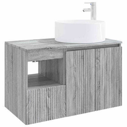 vidaXL Bathroom Furniture Set 2 pcs Grey Sonoma Engineered Wood 2