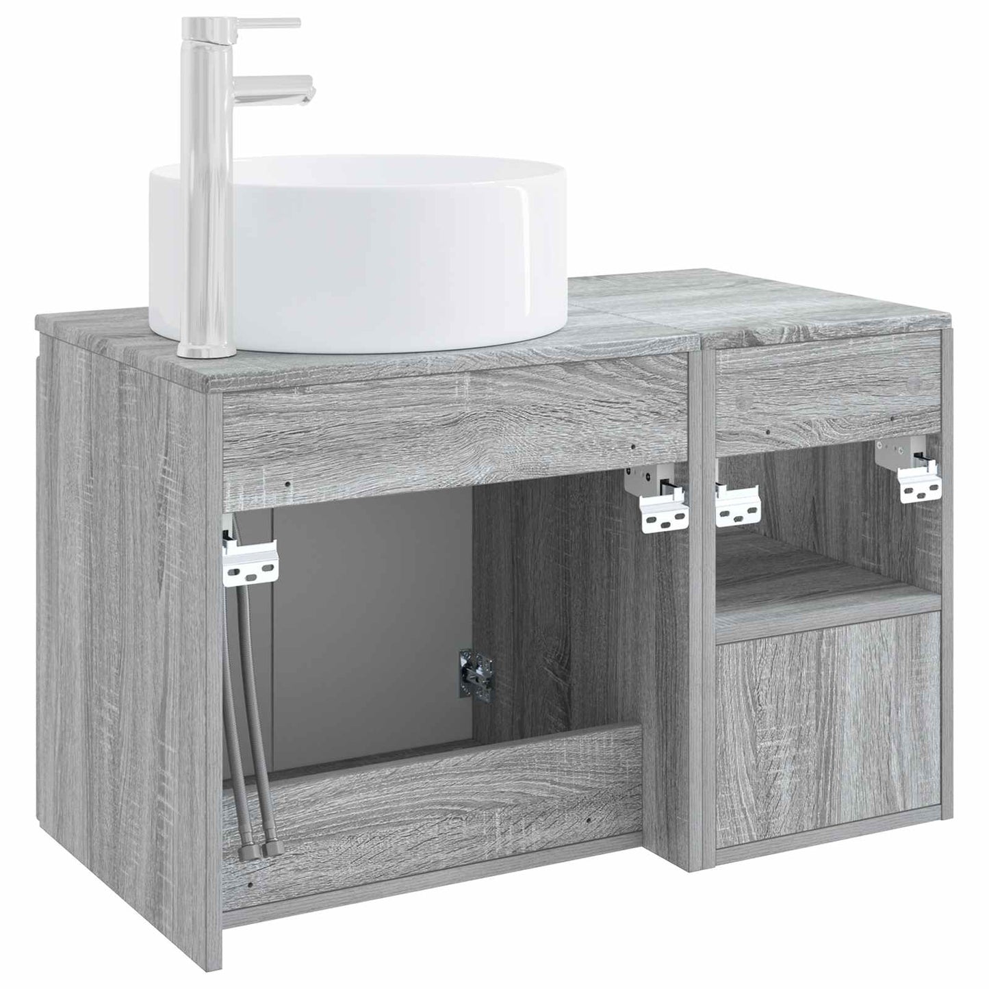vidaXL Bathroom Furniture Set 2 pcs Grey Sonoma Engineered Wood 6
