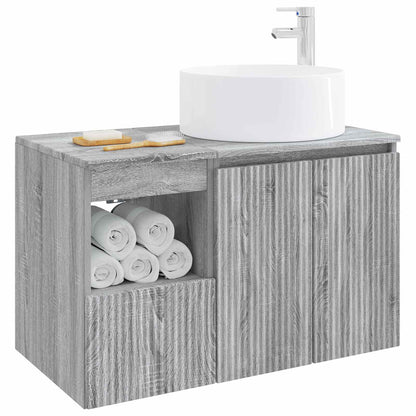 vidaXL Bathroom Furniture Set 2 pcs Grey Sonoma Engineered Wood 3