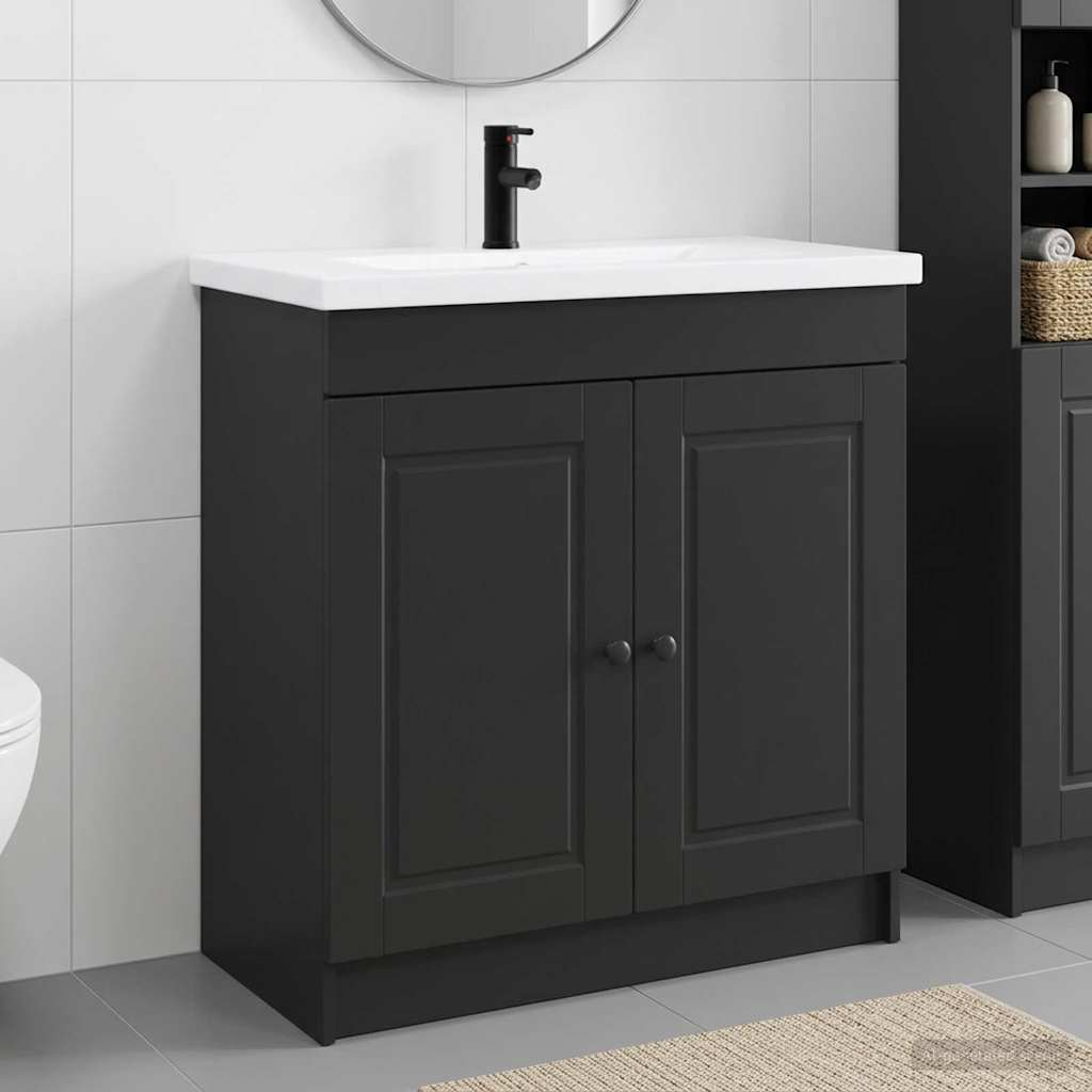 vidaXL Bathroom Furniture Set Black 78.5 x 37.5 x 81 cm 1
