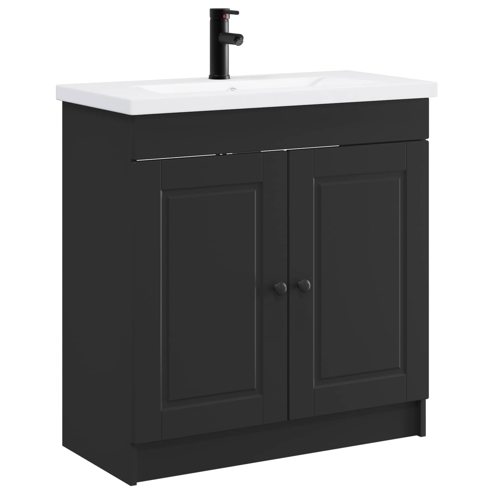 vidaXL Bathroom Furniture Set Black 78.5 x 37.5 x 81 cm 2