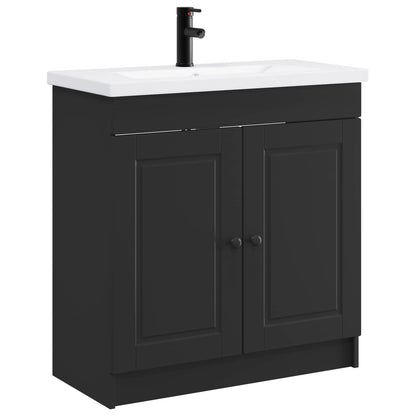 vidaXL Bathroom Furniture Set Black 78.5 x 37.5 x 81 cm 2