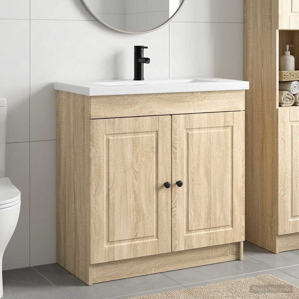 vidaXL Bathroom Furniture Set Sonoma Oak 78.5 x 37.5 x 81 cm 1