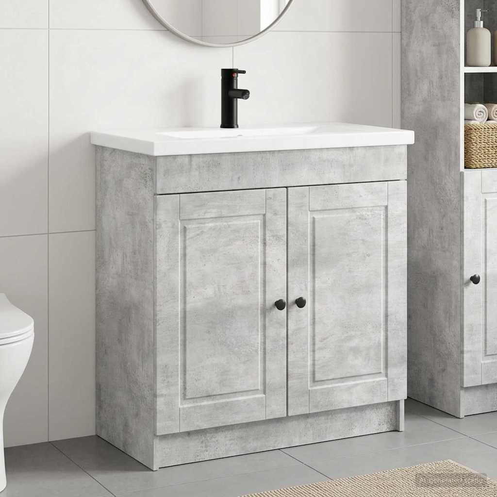 vidaXL Bathroom Furniture Set Concrete Grey 78.5 x 37.5 x 81 cm 1