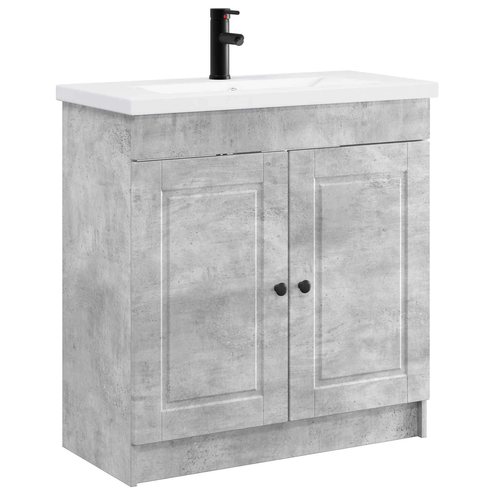 vidaXL Bathroom Furniture Set Concrete Grey 78.5 x 37.5 x 81 cm 2