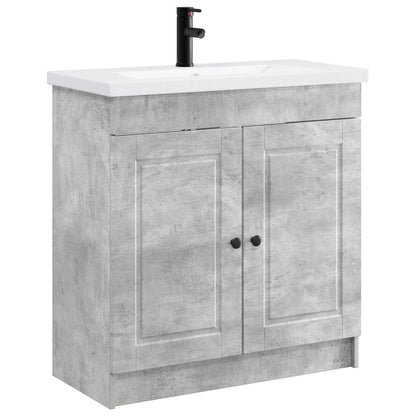 vidaXL Bathroom Furniture Set Concrete Grey 78.5 x 37.5 x 81 cm 2