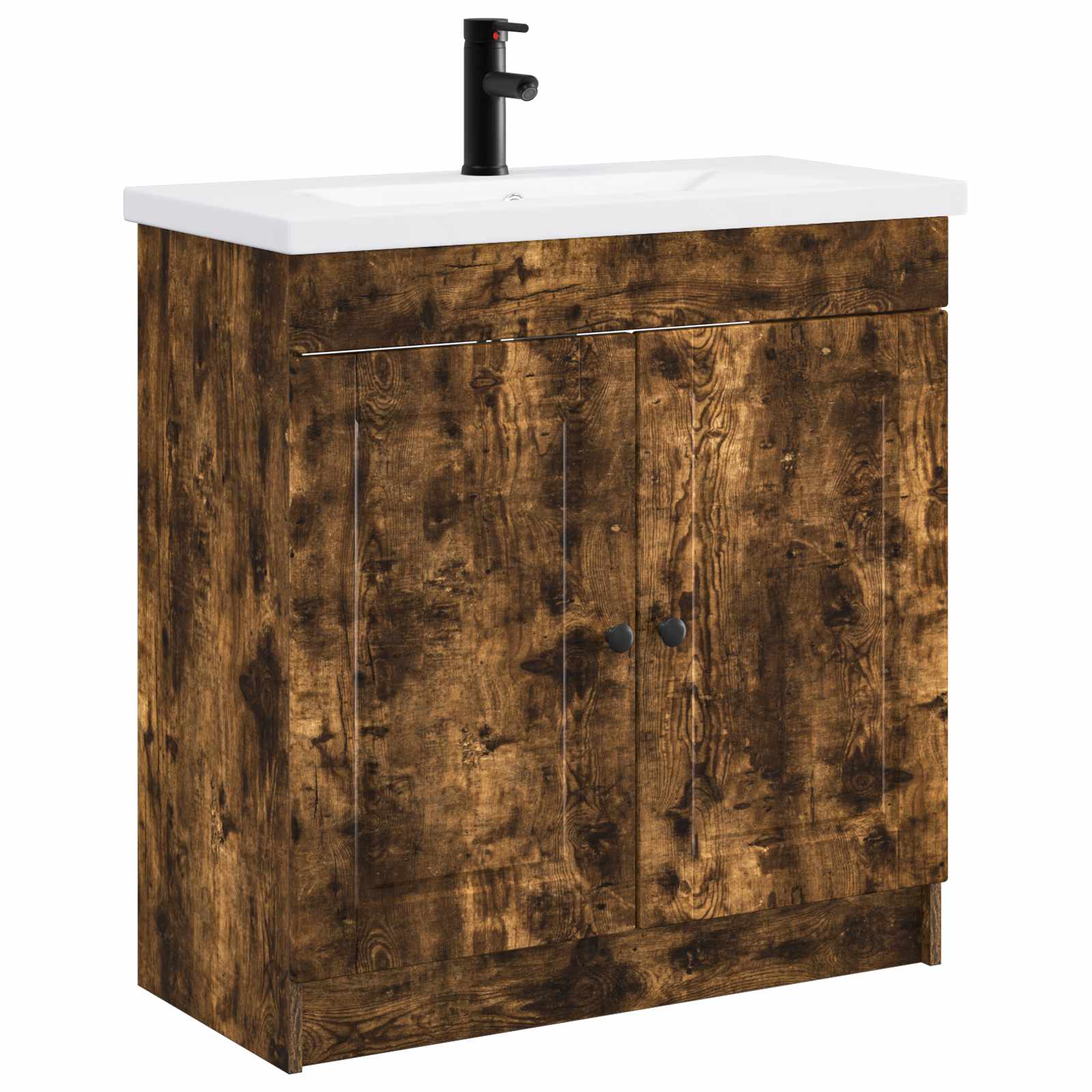 vidaXL Bathroom Furniture Set Smoked Oak 78.5 x 37.5 x 81 cm 2