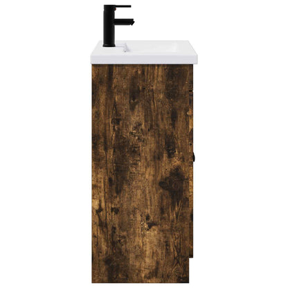 vidaXL Bathroom Furniture Set Smoked Oak 78.5 x 37.5 x 81 cm 6