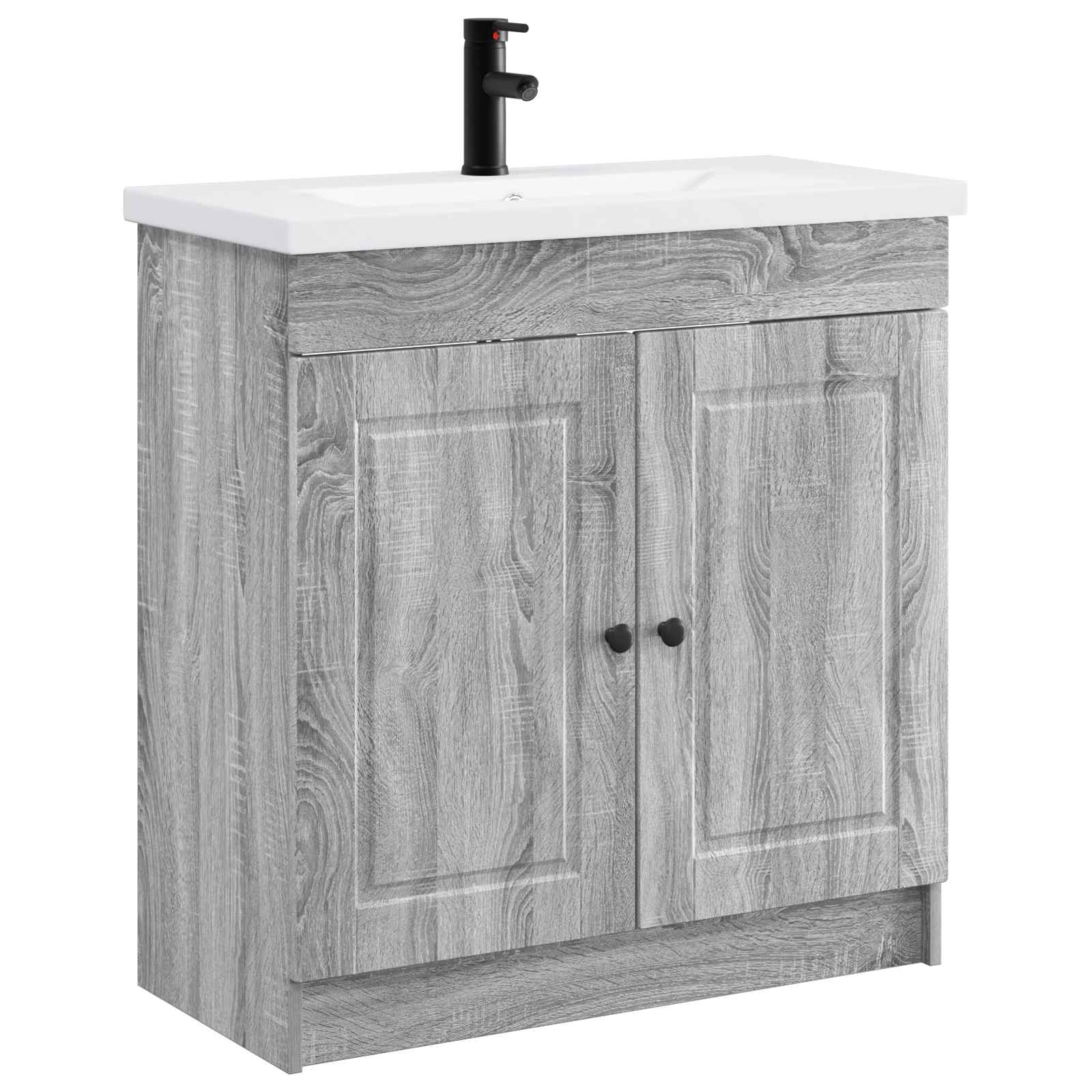 vidaXL Bathroom Furniture Set Grey Sonoma 78.5 x 37.5 x 81 cm 2