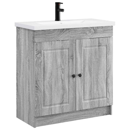 vidaXL Bathroom Furniture Set Grey Sonoma 78.5 x 37.5 x 81 cm 2