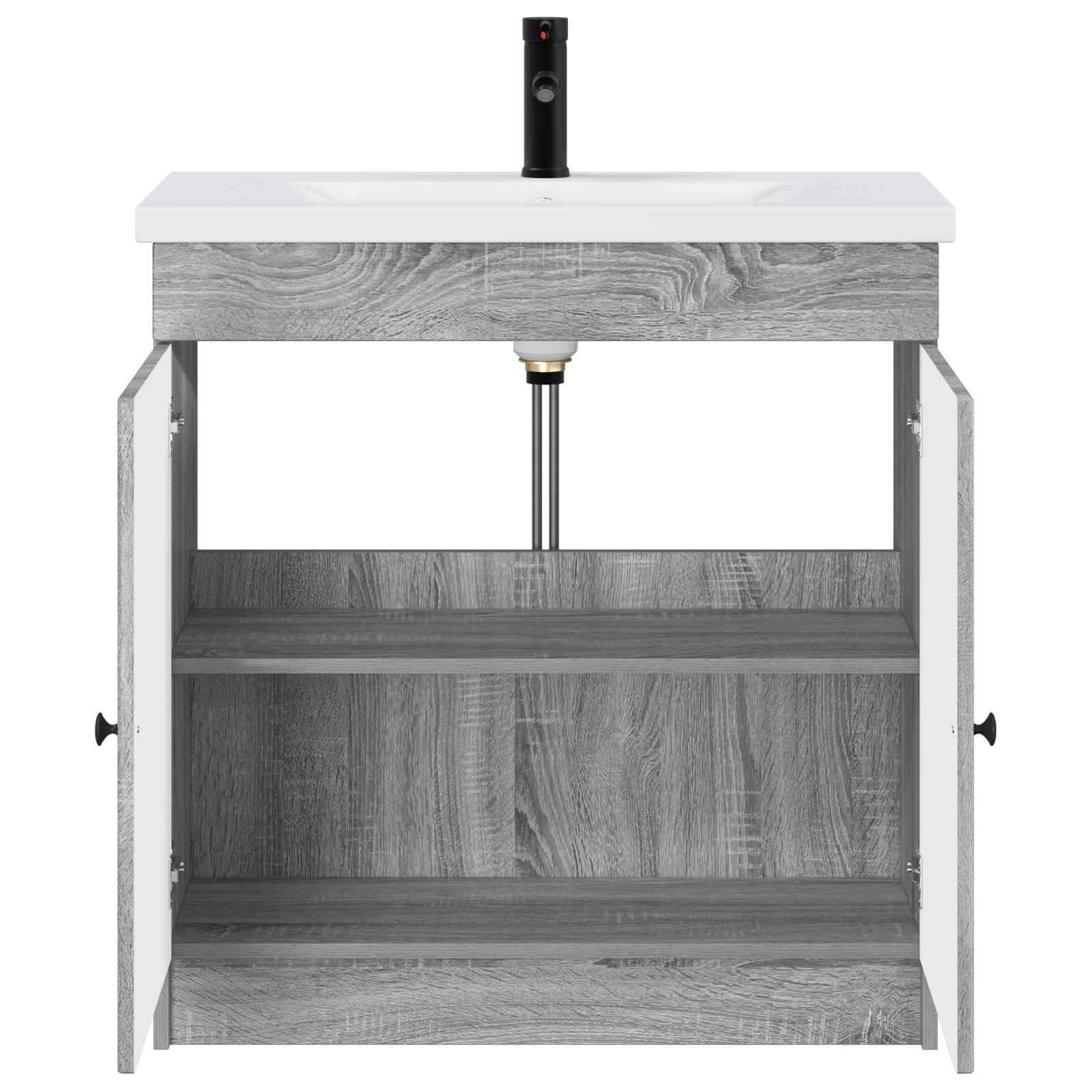 vidaXL Bathroom Furniture Set Grey Sonoma 78.5 x 37.5 x 81 cm 3