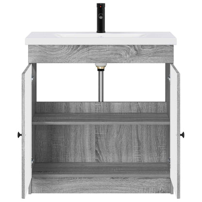 vidaXL Bathroom Furniture Set Grey Sonoma 78.5 x 37.5 x 81 cm 3