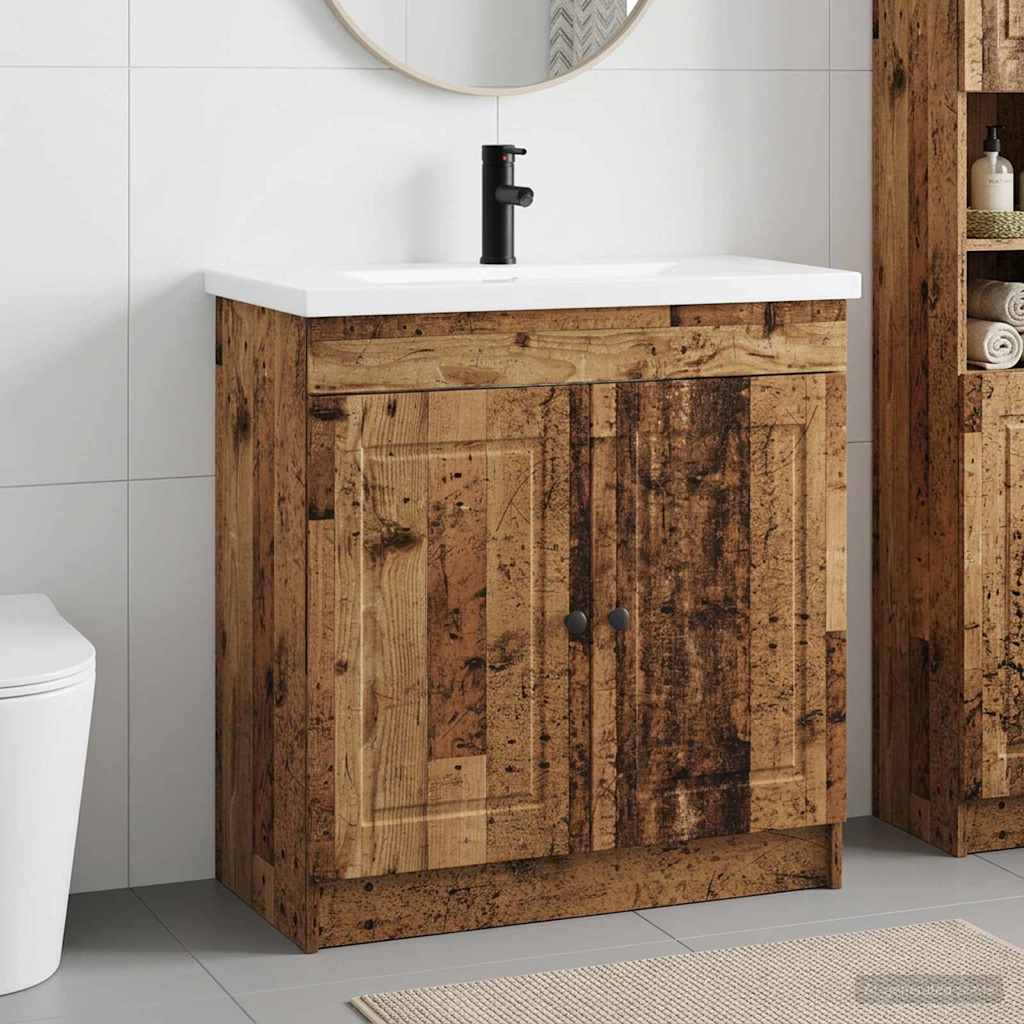 vidaXL Bathroom Furniture Set Old Wood 78.5 x 37.5 x 81 cm 1
