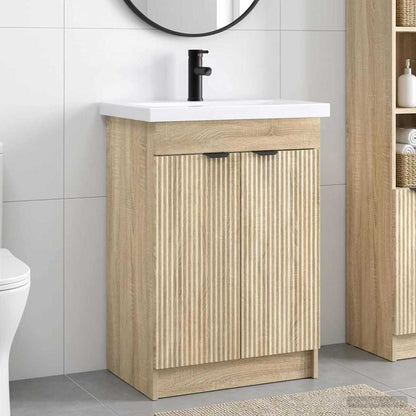 vidaXL Bathroom Furniture Set Sonoma Oak 78.5 x 37.5 x 81 cm 1