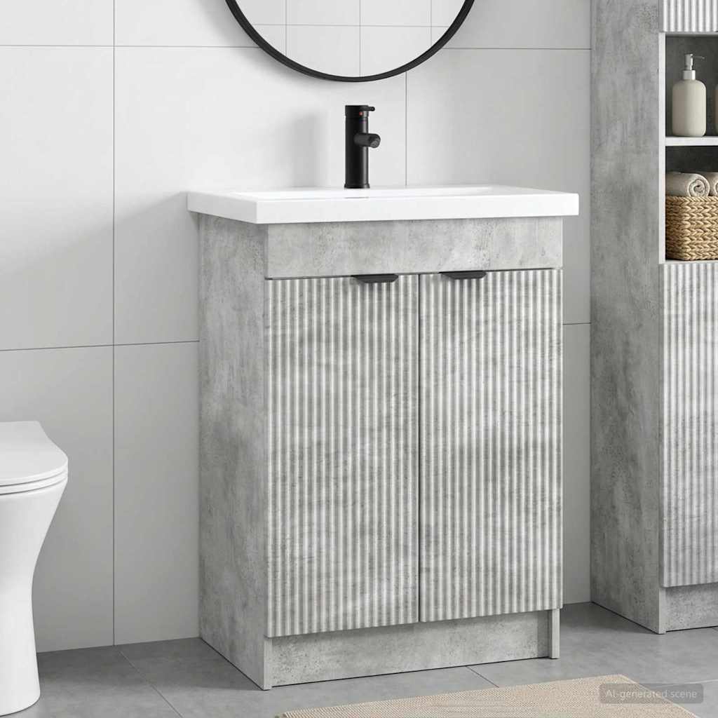 vidaXL Bathroom Furniture Set Concrete Grey 78.5 x 37.5 x 81 cm 1