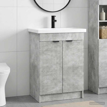 vidaXL Bathroom Furniture Set Concrete Grey 78.5 x 37.5 x 81 cm 1