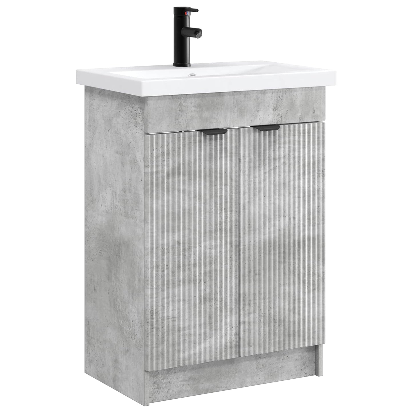 vidaXL Bathroom Furniture Set Concrete Grey 78.5 x 37.5 x 81 cm 2
