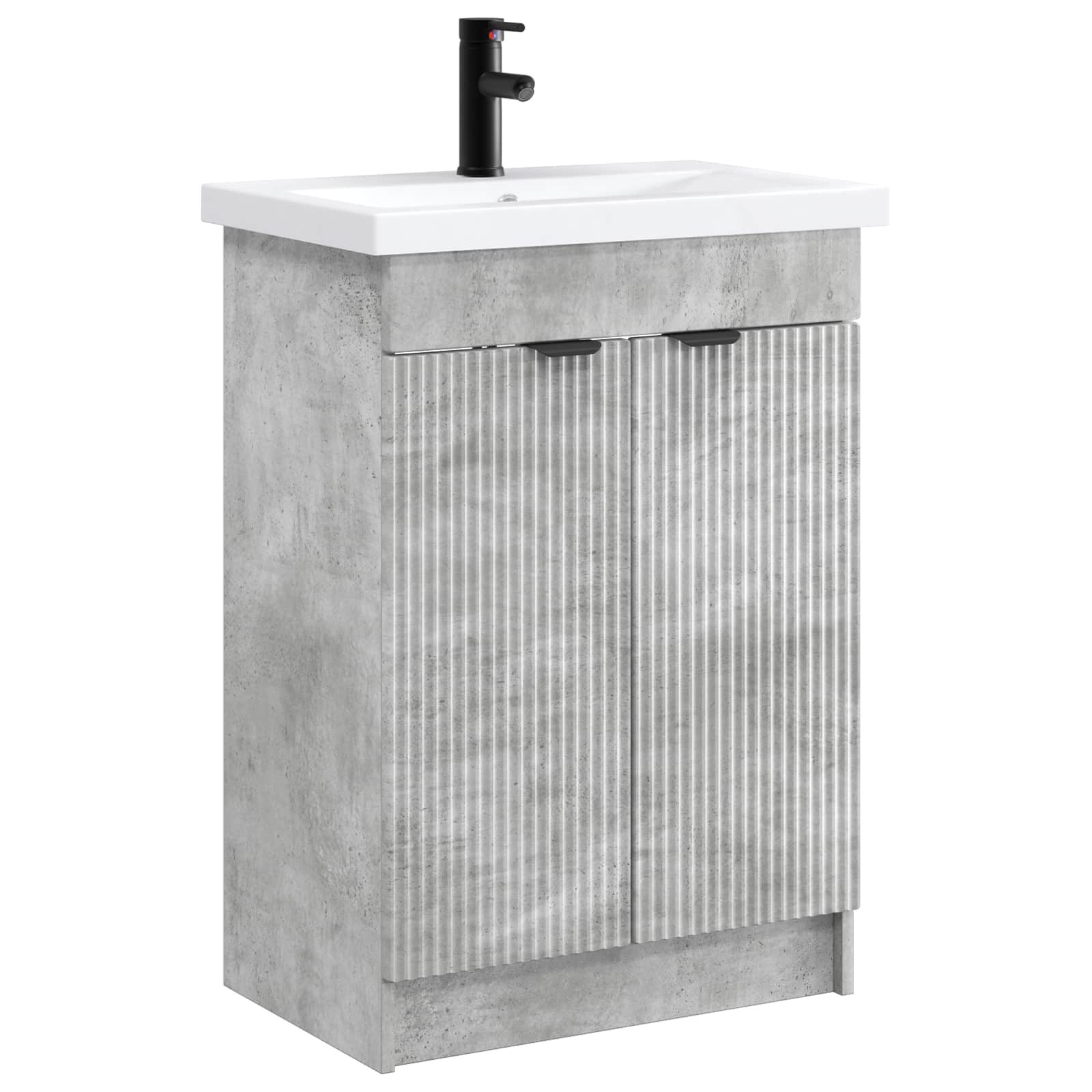 vidaXL Bathroom Furniture Set Concrete Grey 78.5 x 37.5 x 81 cm 2