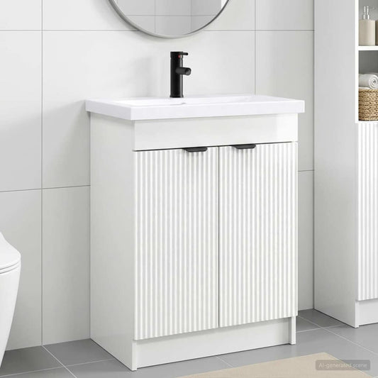 vidaXL Bathroom Furniture Set High Gloss White 78.5 x 37.5 x 81 cm 1