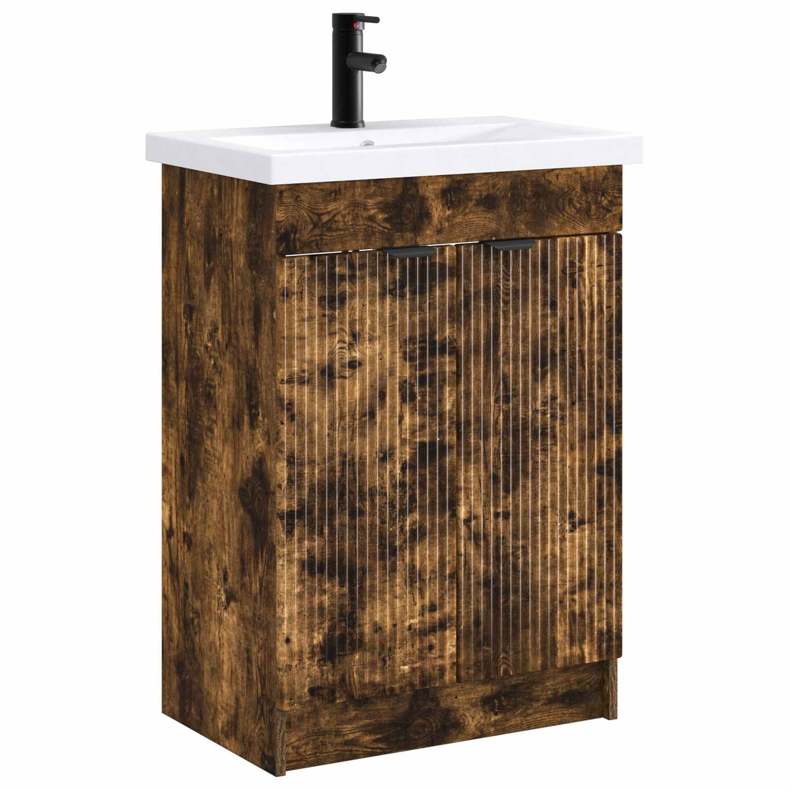 vidaXL Bathroom Furniture Set Smoked Oak 78.5 x 37.5 x 81 cm 2
